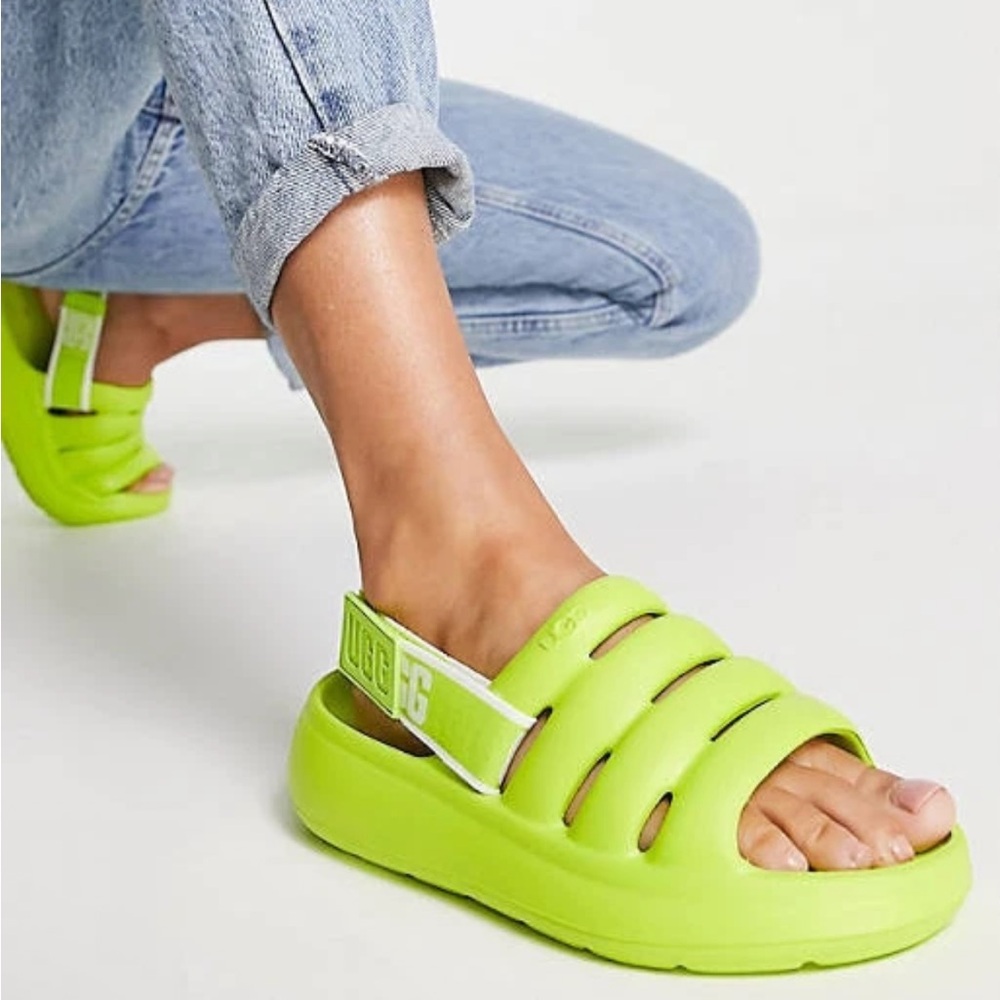 UGG Sport Yeah Key Lime Removable‎ Backstrap Slide Sandals Size 8.5